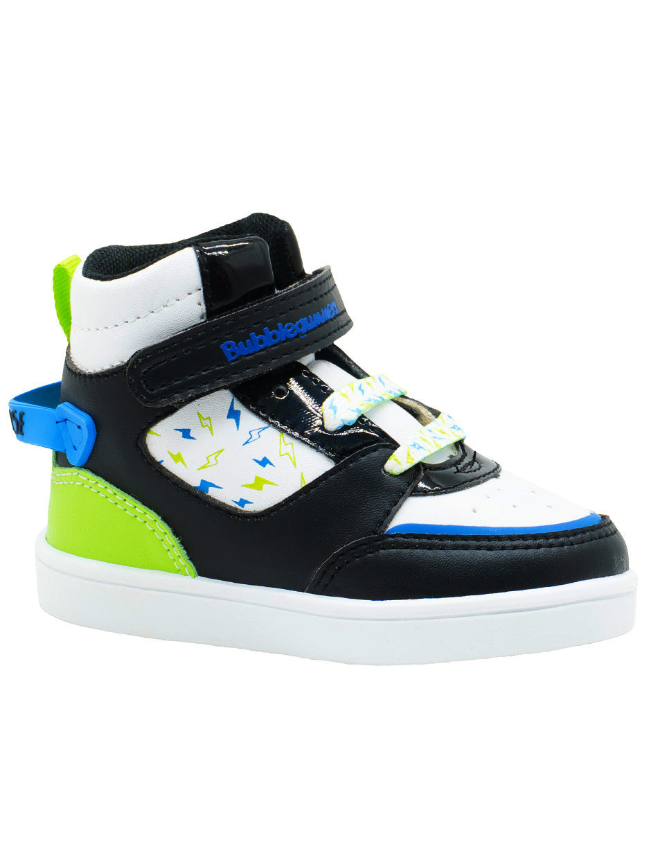 Tenis Bota Para Niño Bubble Gummers Negro Verde