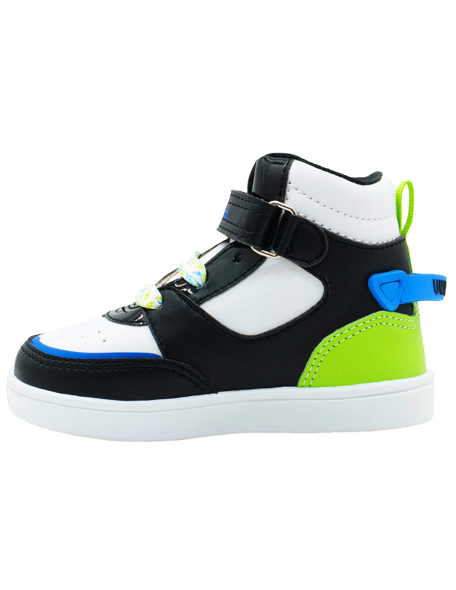Tenis Bota Para Niño Bubble Gummers Negro Verde