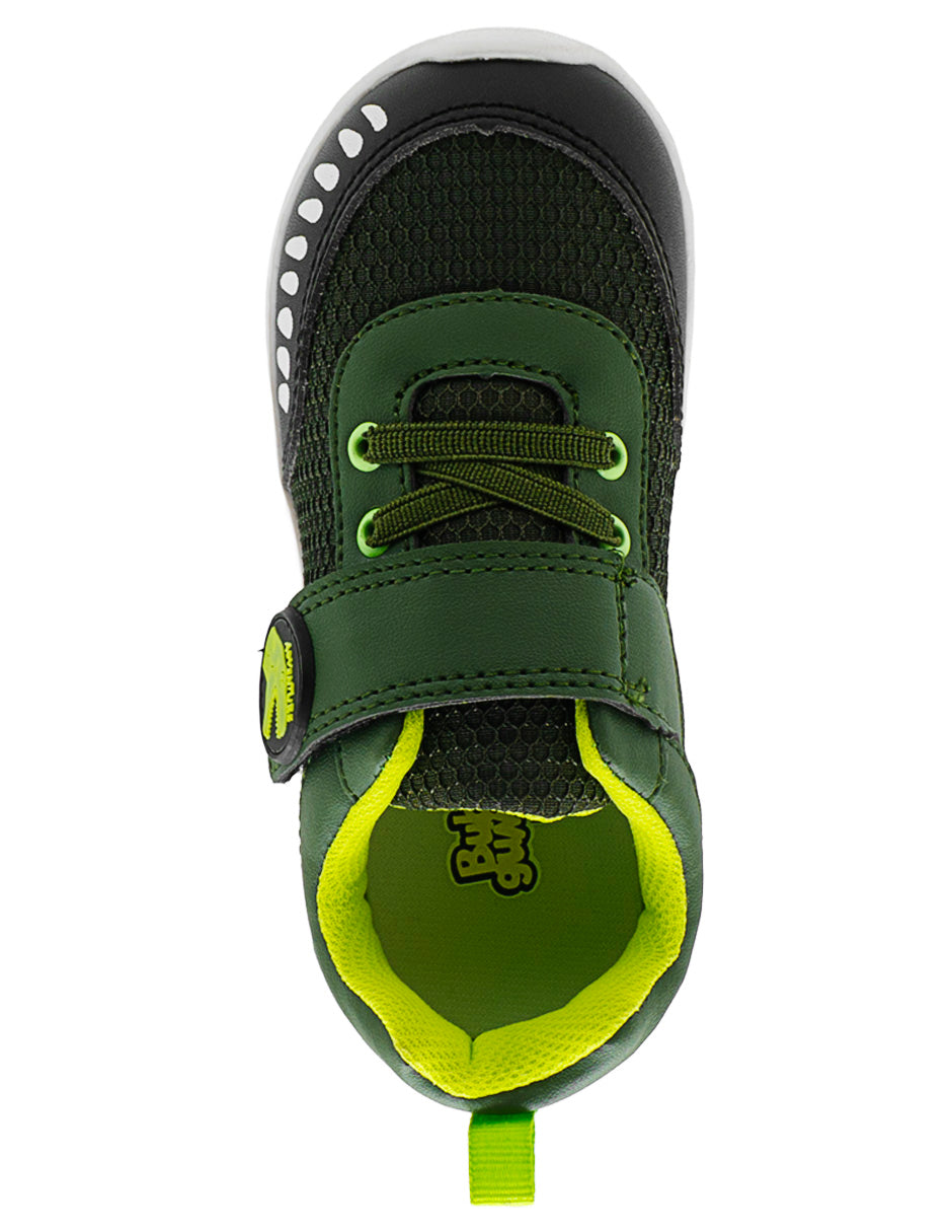 Tenis Para Niño Bubble Gummers Verde Negro