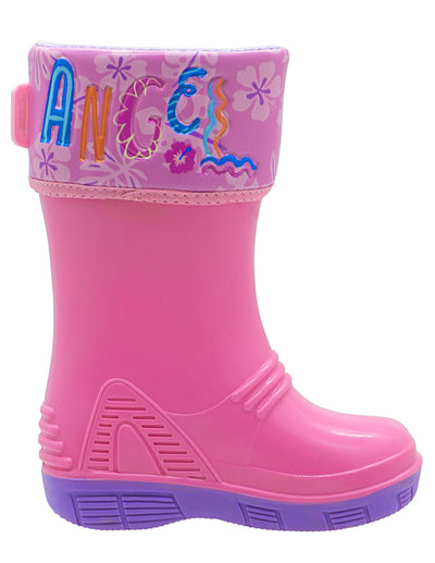 Bota Hule Para Niña Bubble Gummers Rosa Lila