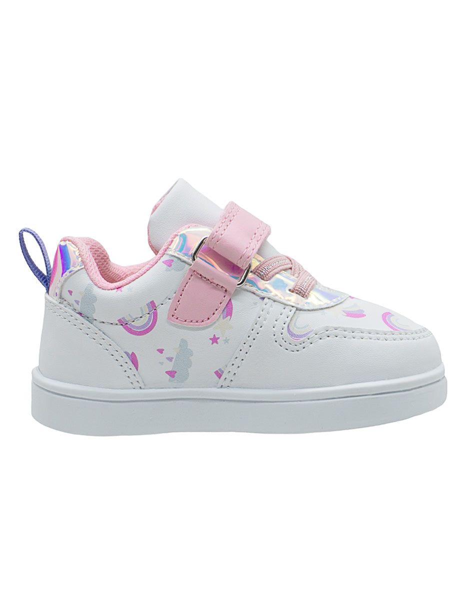 Tenis Para Niña Bubble Gummers Blanco Rosa