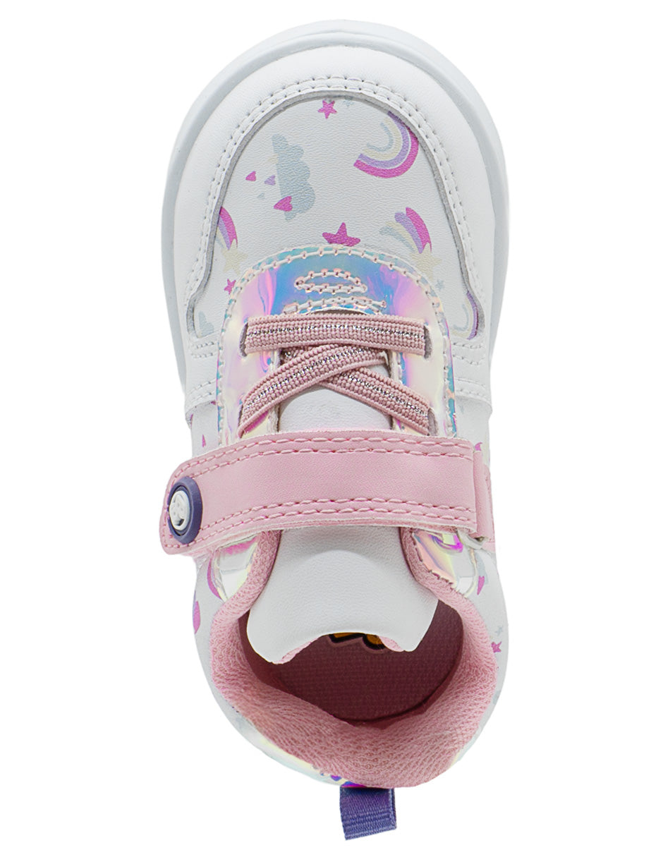 Tenis Para Niña Bubble Gummers Blanco Rosa