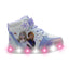 Tenis Blanco Lila Tipo Bota luces LED Niña Bubble Gummers Disney Frozen