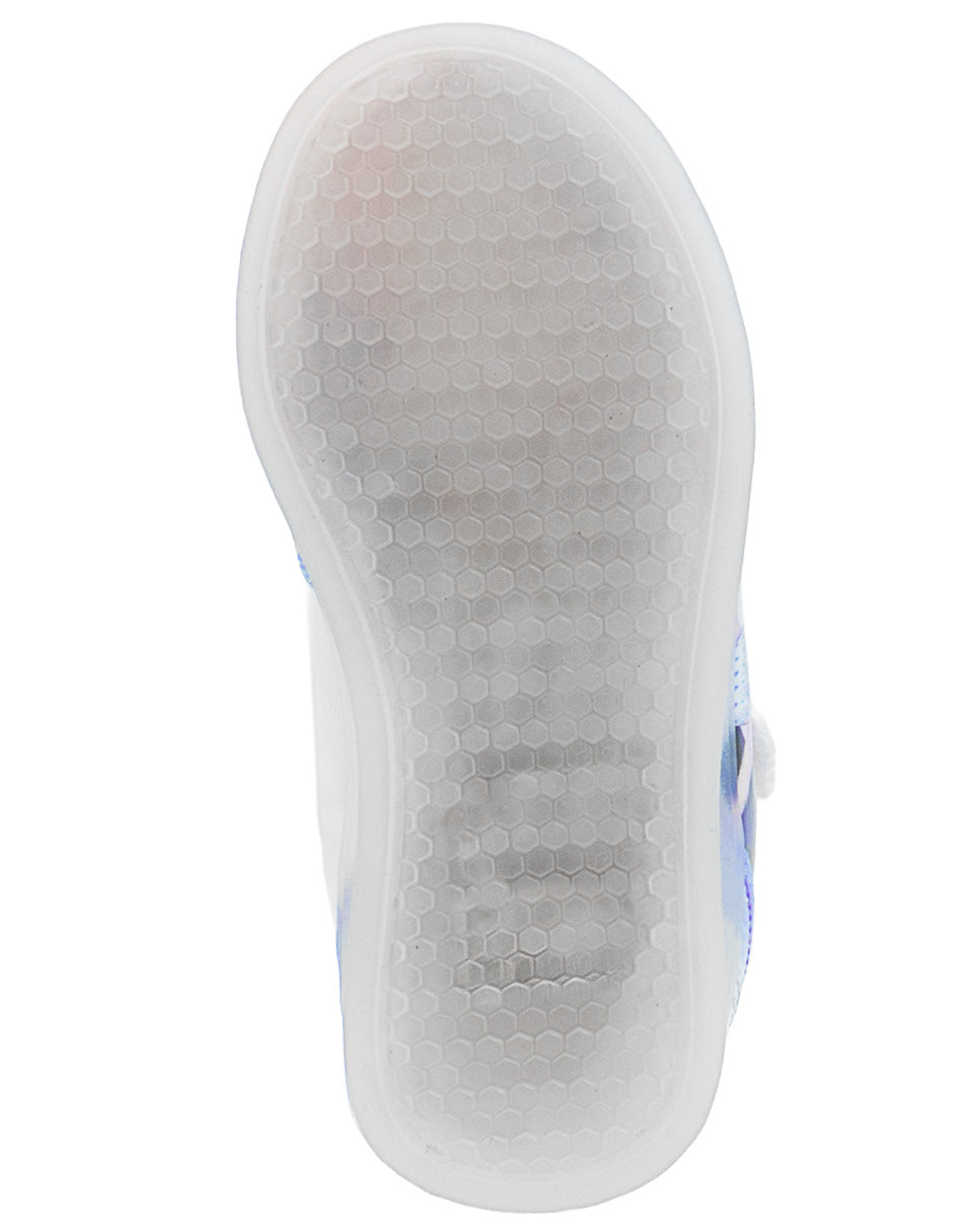 Tenis Bota Luces Para Niña Bubble Gummers Blanco Lila