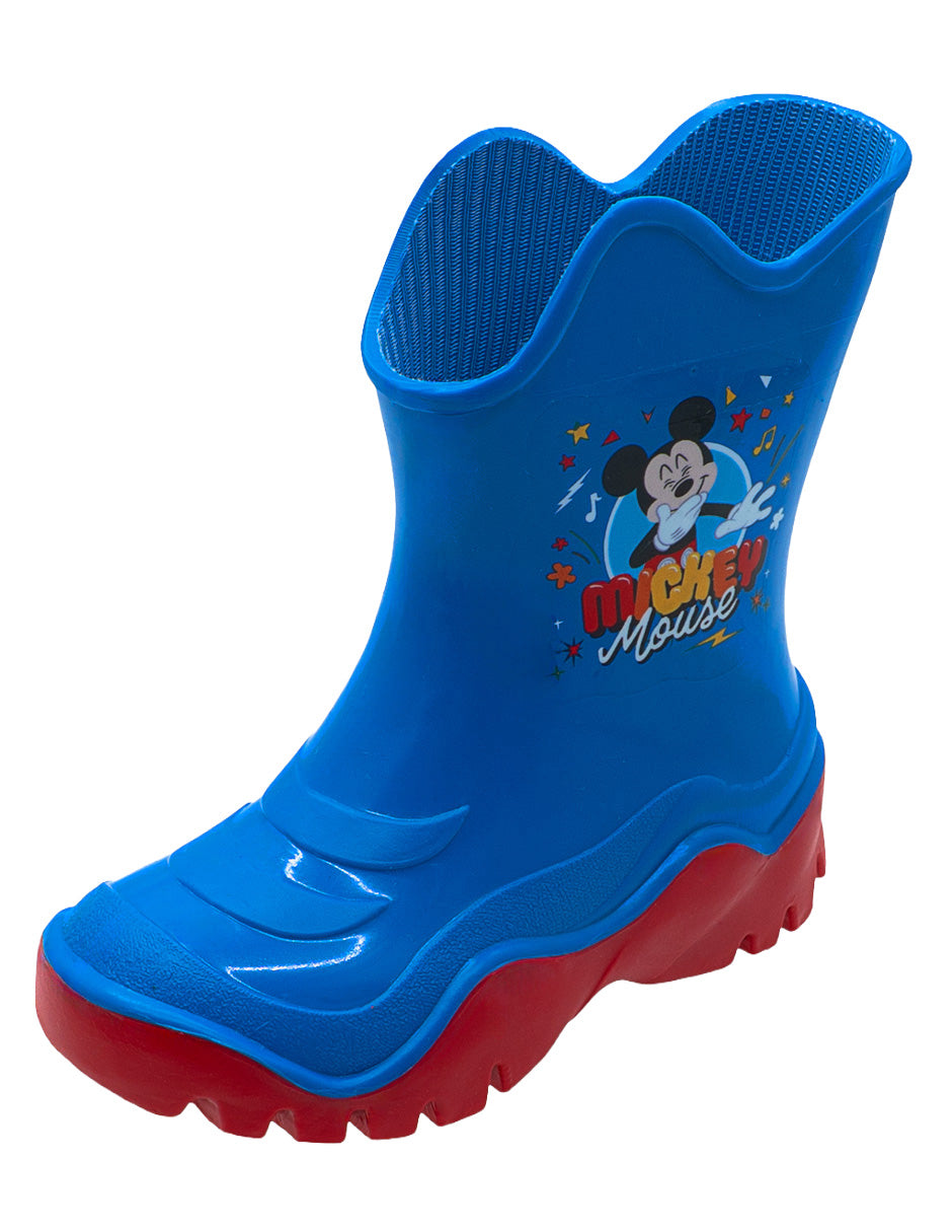 Bota Hule Mouse Azul Niño Bubble Gumers®