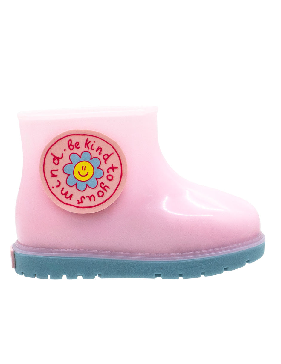 Bota Hule Para Niña Bubble Gummers Rosa Celeste