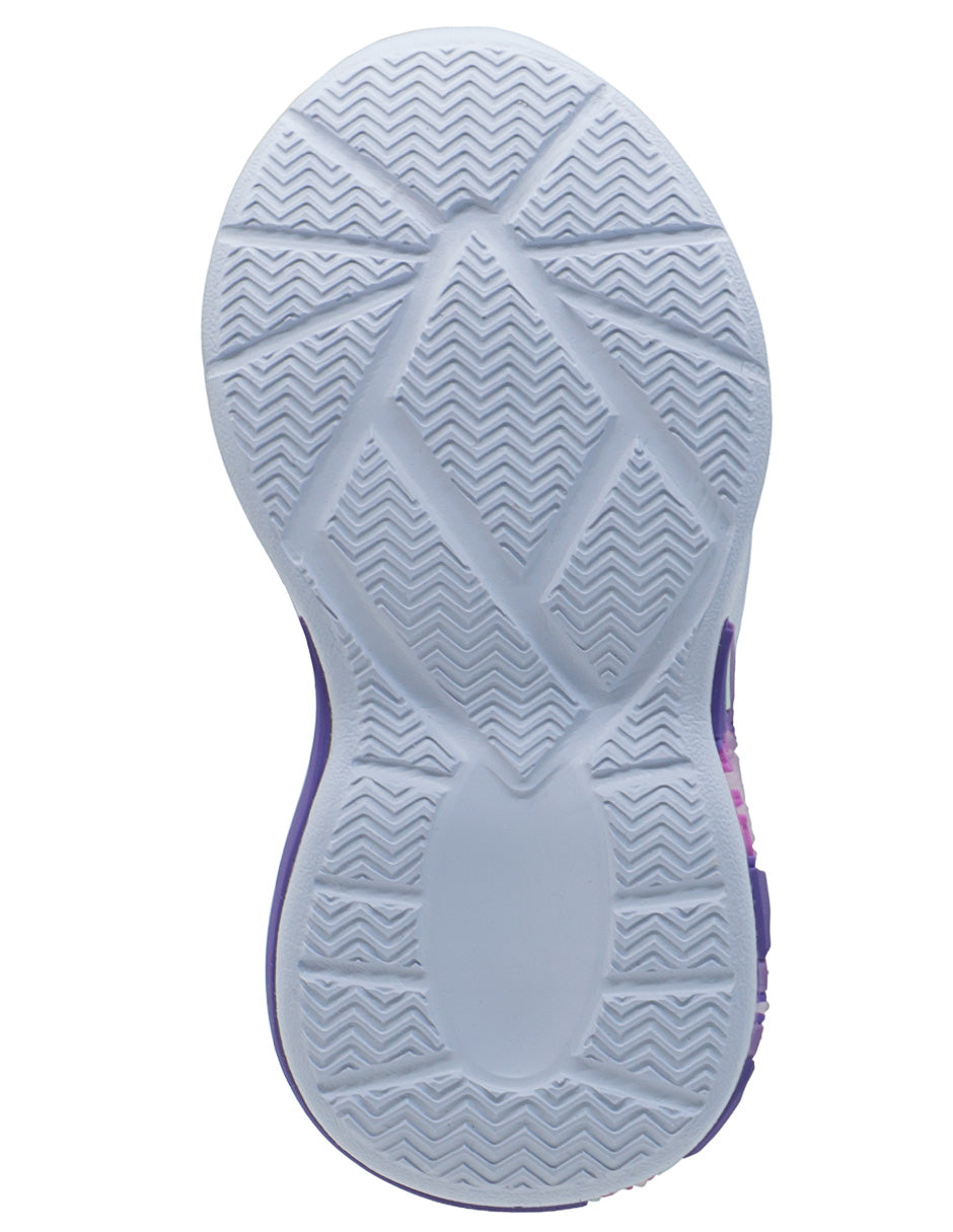 Tenis Luces Para Niña Bubble Gummers Menta Lila