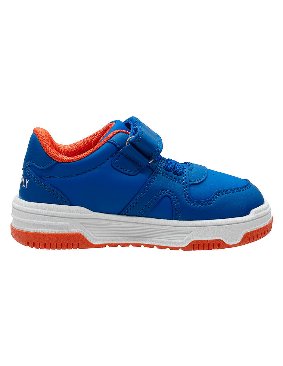 Tenis Azul Naraja LED Choclo Niño Charly
