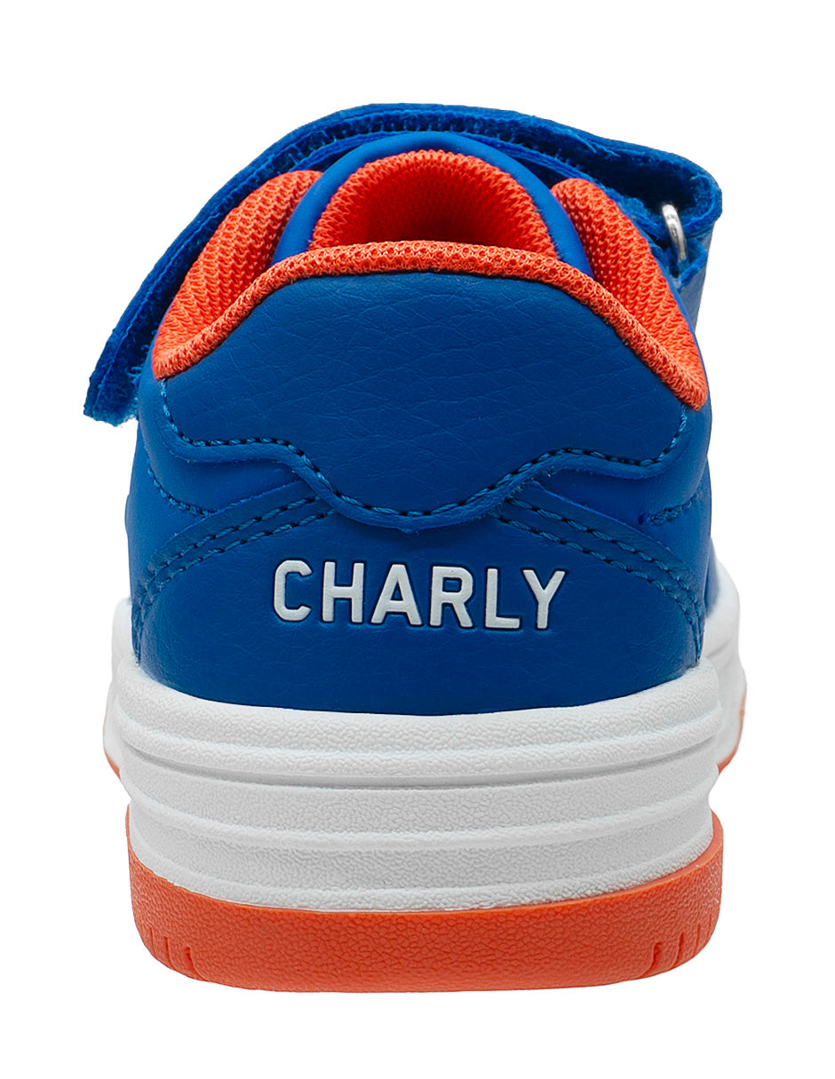 Tenis Azul Naraja LED Choclo Niño Charly