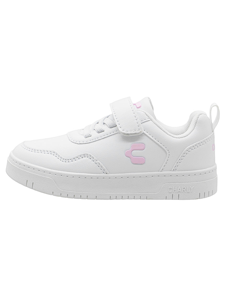 Tenis Escolar Choclo Blanco Niña Charly