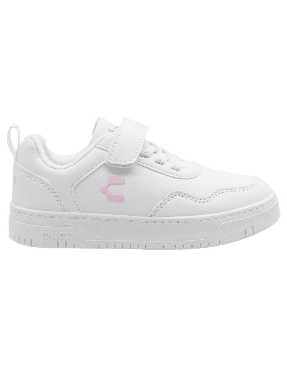 Tenis Escolar Choclo Blanco Niña Charly