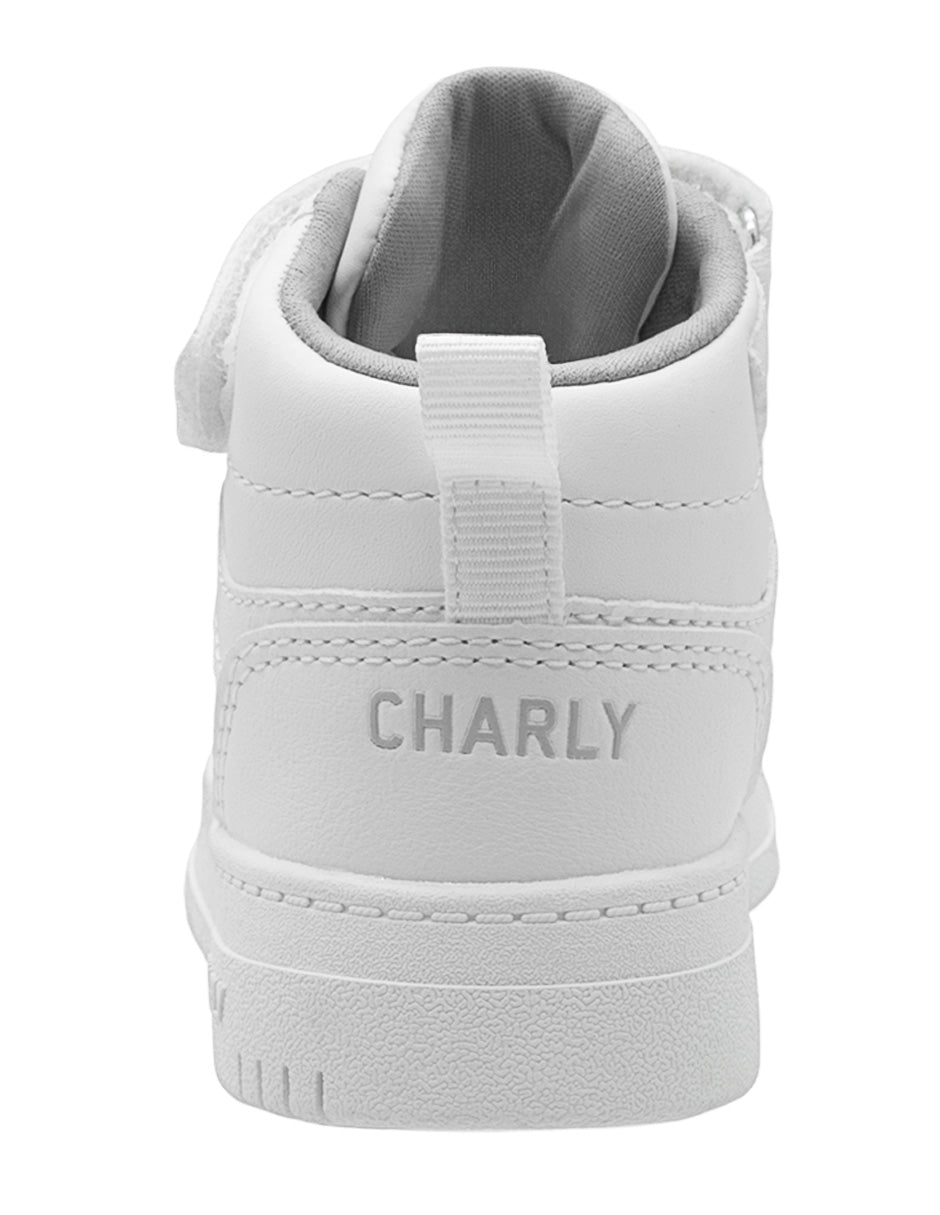 Tenis Escolar Bota Para Niño Charly Blanco