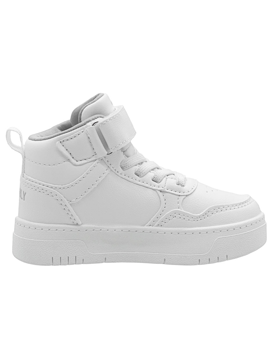 Tenis Escolar Bota Para Niño Charly Blanco