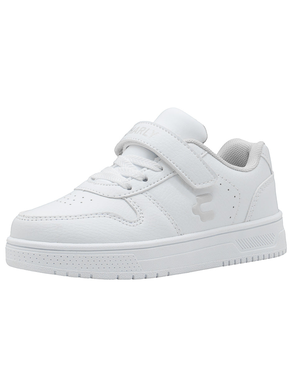 Tenis Choclo Escolar Blanco Niño Charly
