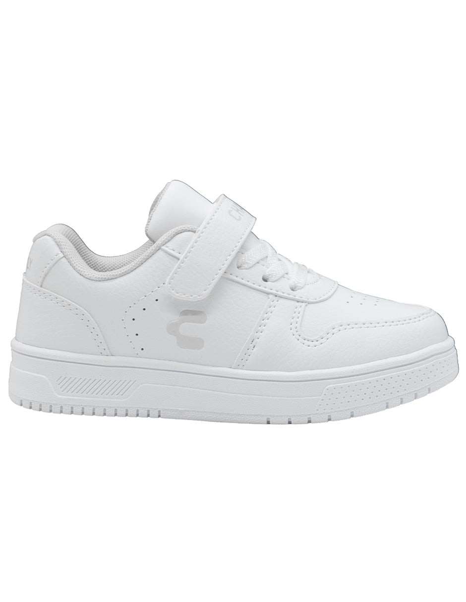 Tenis Choclo Escolar Blanco Niño Charly