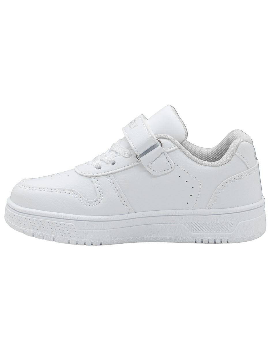 Tenis Choclo Escolar Blanco Niño Charly