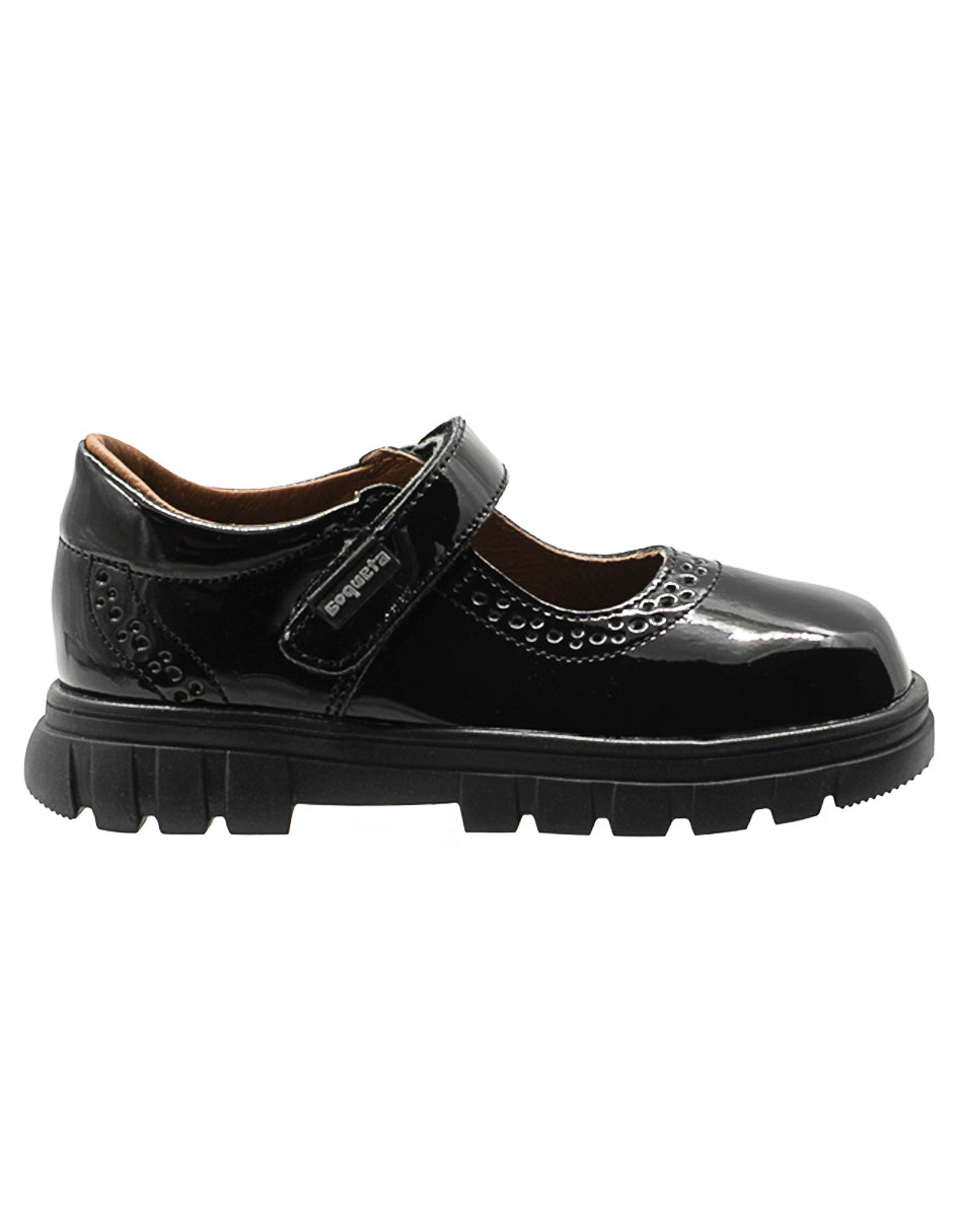 Zapato Escolar Mary Jane Charol Negro Niña Coqueta