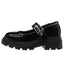Zapato Escolar Tipo Mary Jane Charol Negro Niña Coqueta