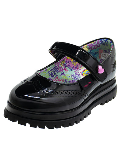 Zapato Escolar Charol Tipo Mary Jane Corazón Niña Distroller®