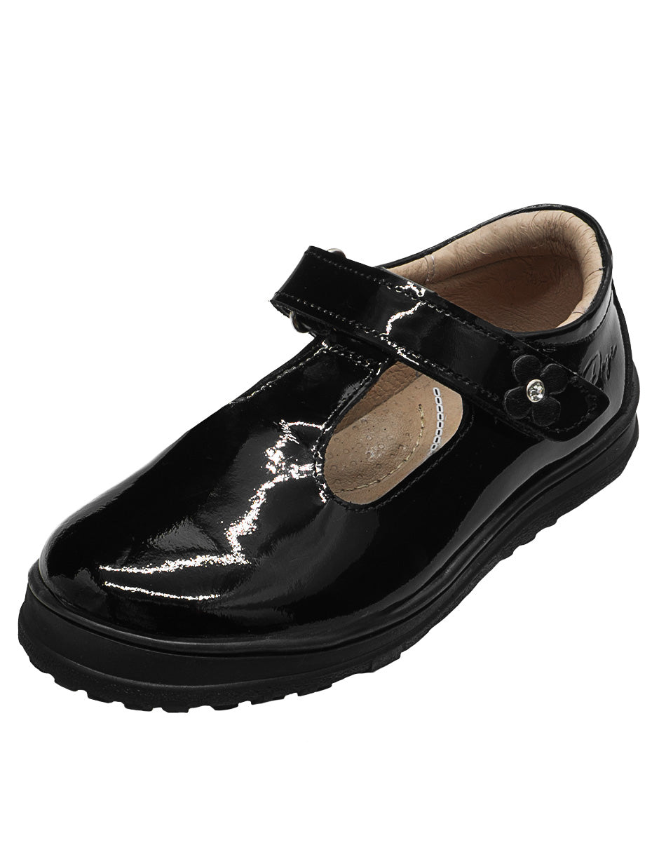 ZapatoEscolar Mary Jane Charol Negro Niña Dogi.
