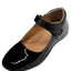 Zapato Escolar de Charol Negro Para Niña Antiderrapante con Broche Velcro