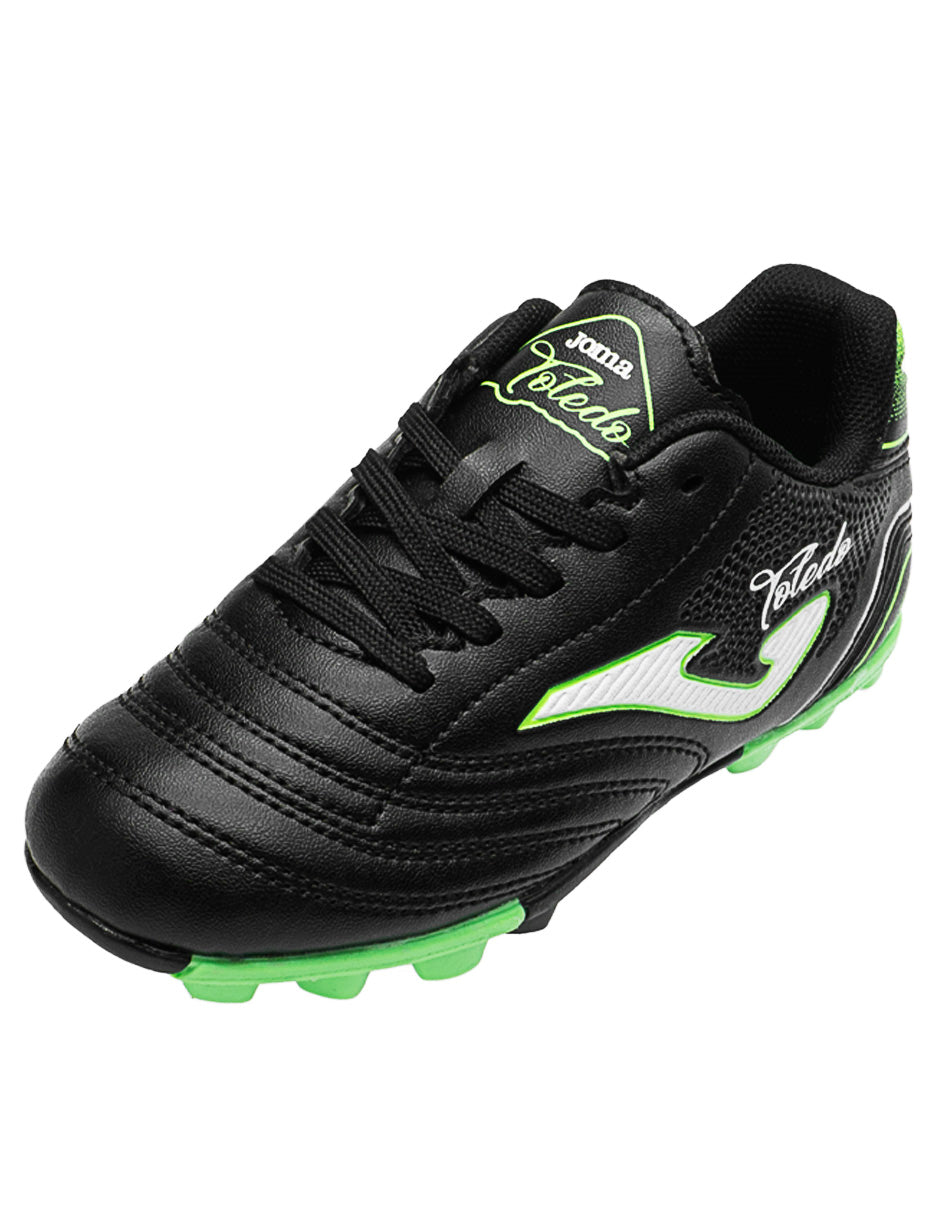 Tenis Soccer Para Niño Joma Negro Verde