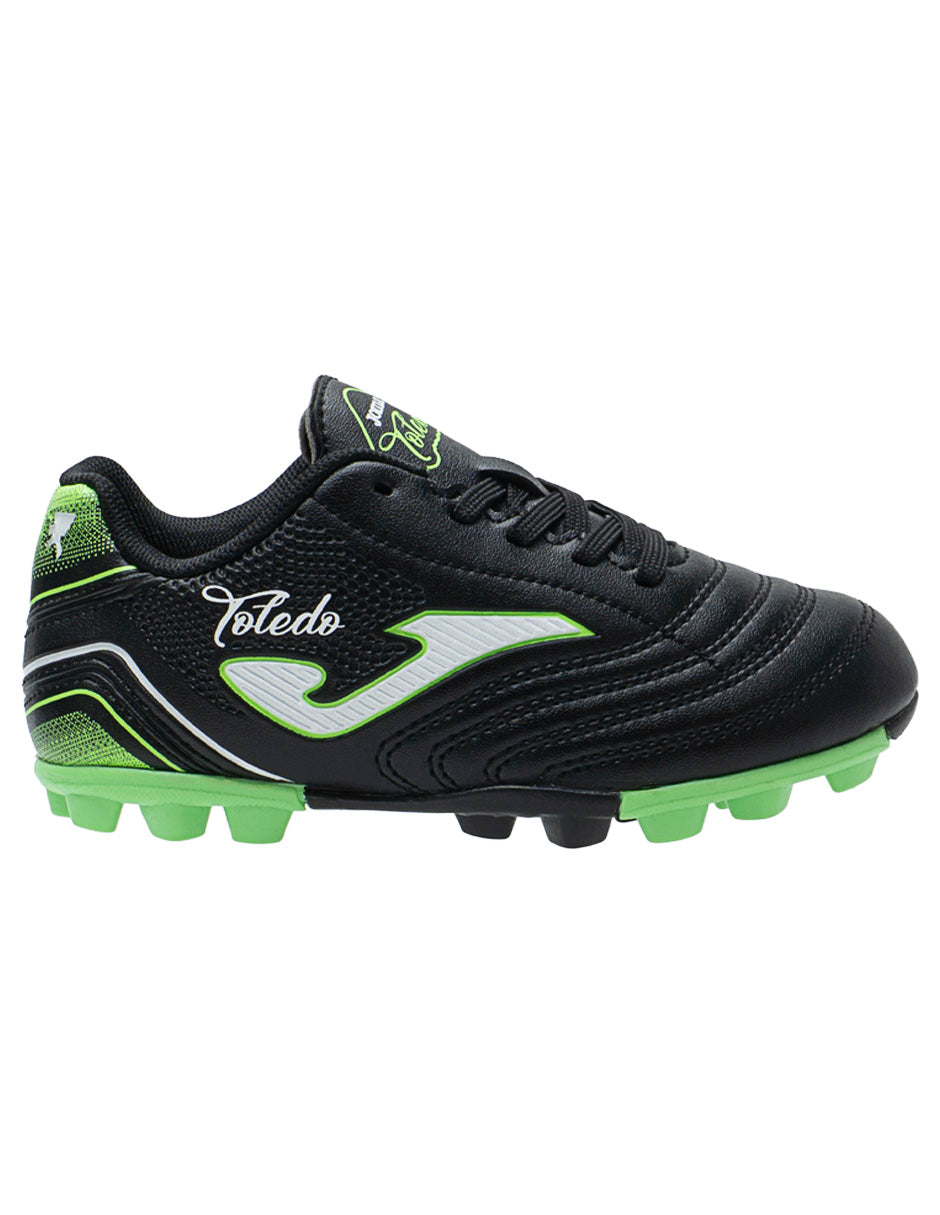 Tenis Soccer Para Niño Joma Negro Verde