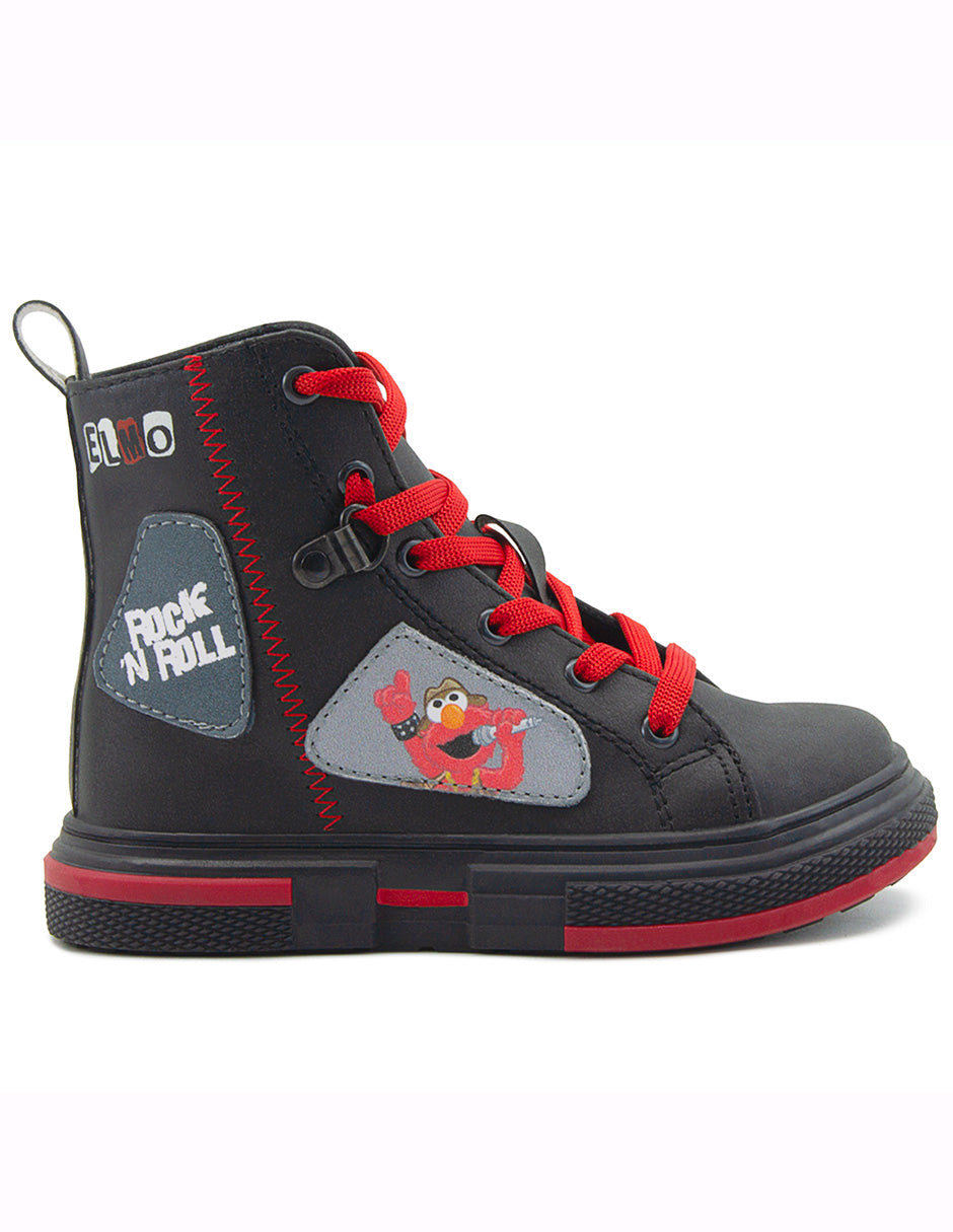 Tenis Monstruo Rock 'N' Roll Negro Tipo Bota Niño Karsten
