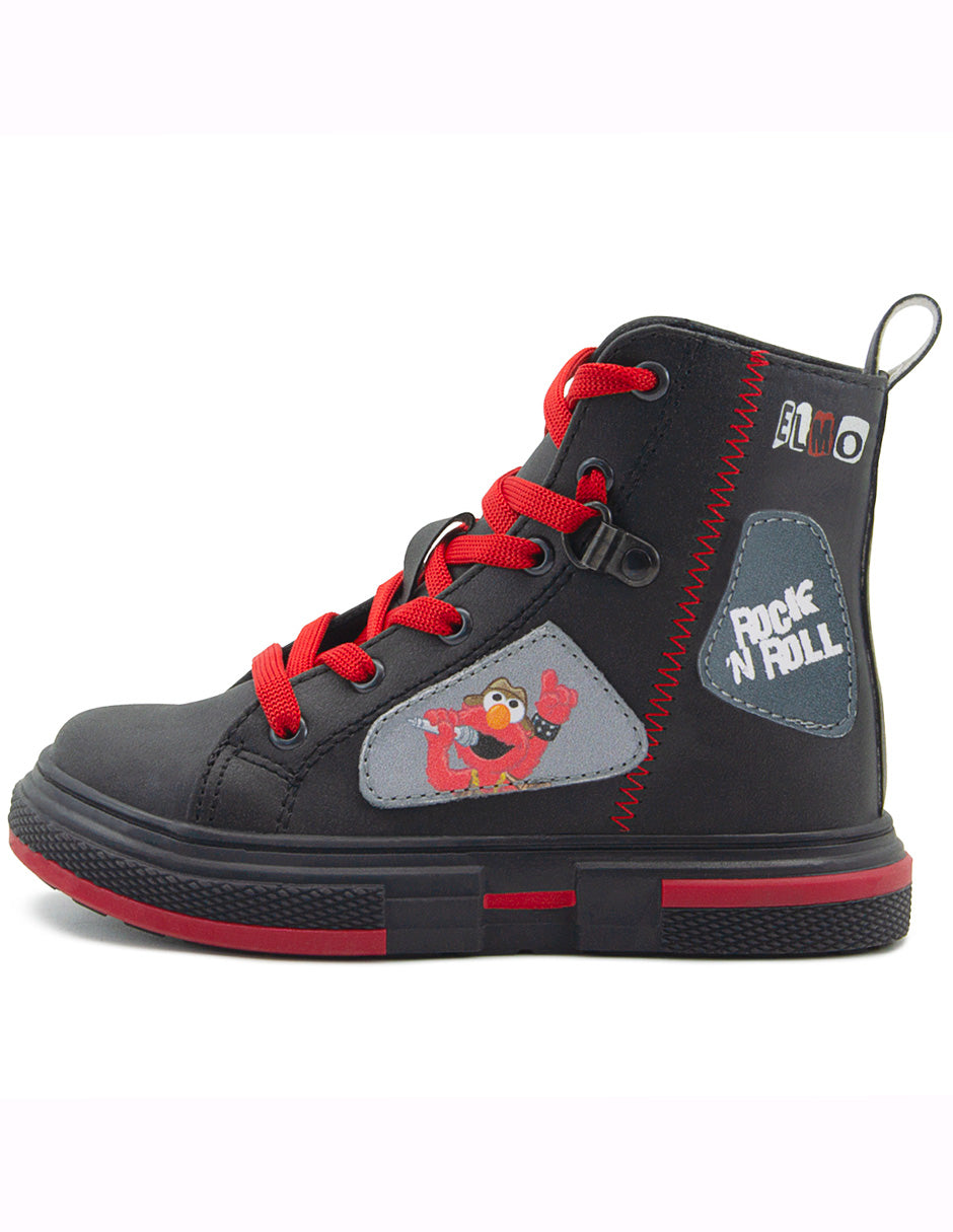 Tenis Monstruo Rock 'N' Roll Negro Tipo Bota Niño Karsten