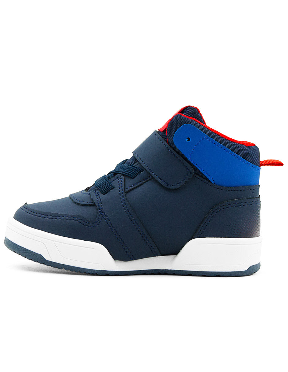 Tenis Tipo Bota Niños Azul Marino Araña Tropicana