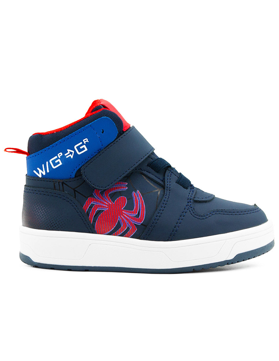 Tenis Tipo Bota Niños Azul Marino Araña Tropicana