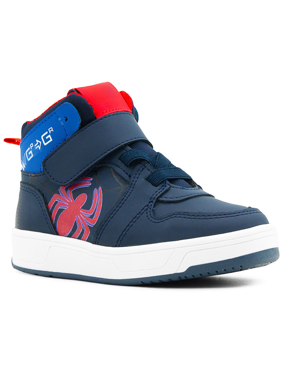 Tenis Tipo Bota Niños Azul Marino Araña Tropicana