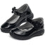 Zapato Escolar Mary Jane Niña Charol Negro Flor