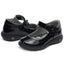 Zapato Escolar Mary Jane Niña Charol Negro Flor