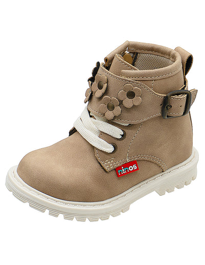 Botín Beige Flores Niña Ninos®