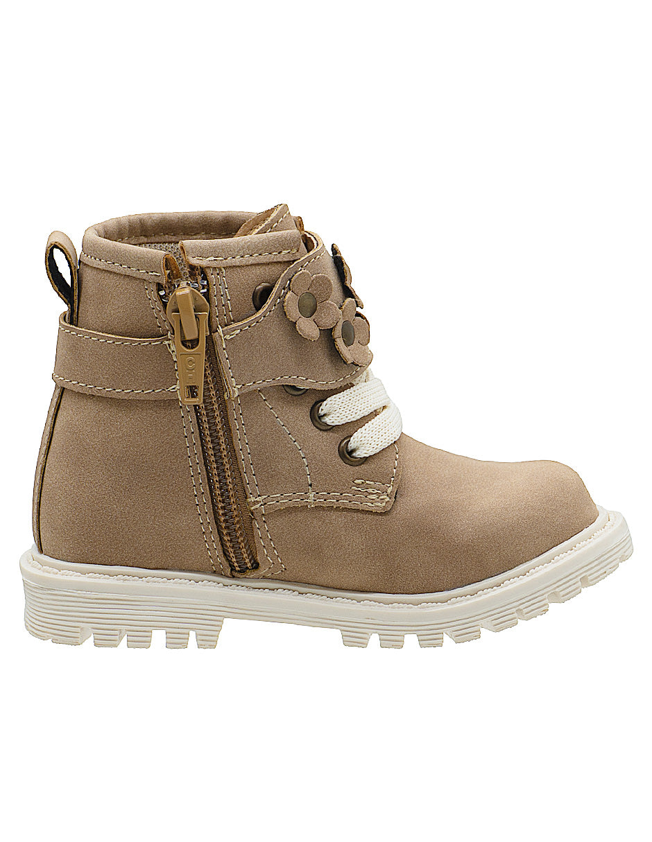 Botín Beige Flores Niña Ninos®