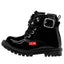 Botines Niña Charol Negro Detalle Floral Ninos