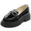 Mocasines Niña Chunky Charol Negro Herraje Metálico Ninos