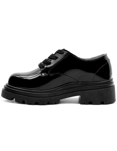 Zapato Derby Niña Charol Negro Ninos