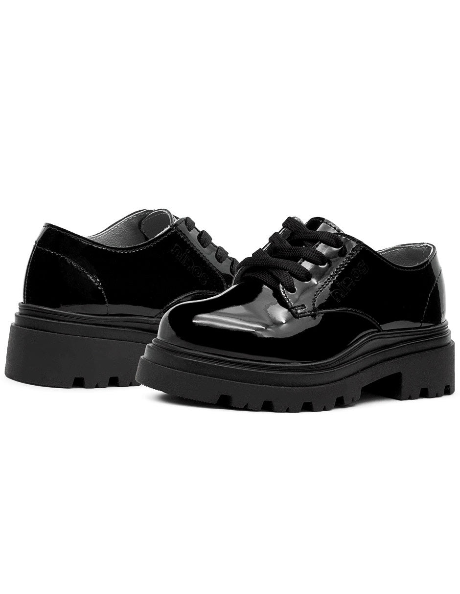 Zapato Derby Niña Charol Negro Ninos