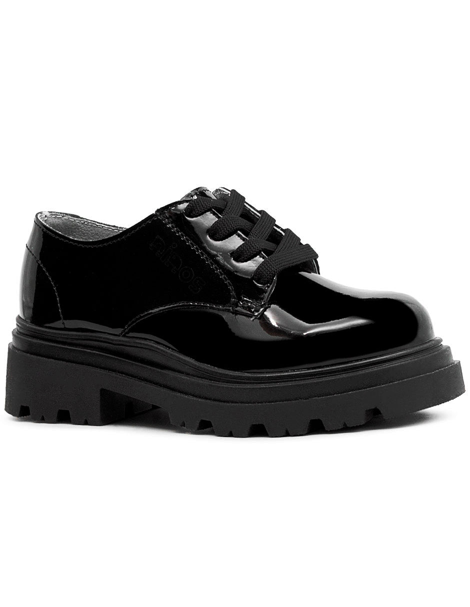 Zapato Derby Niña Charol Negro Ninos