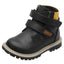 Bota Casual Niños de Ajuste Doble Velkro, Color Negro con Detalles en Mostaza y Café
