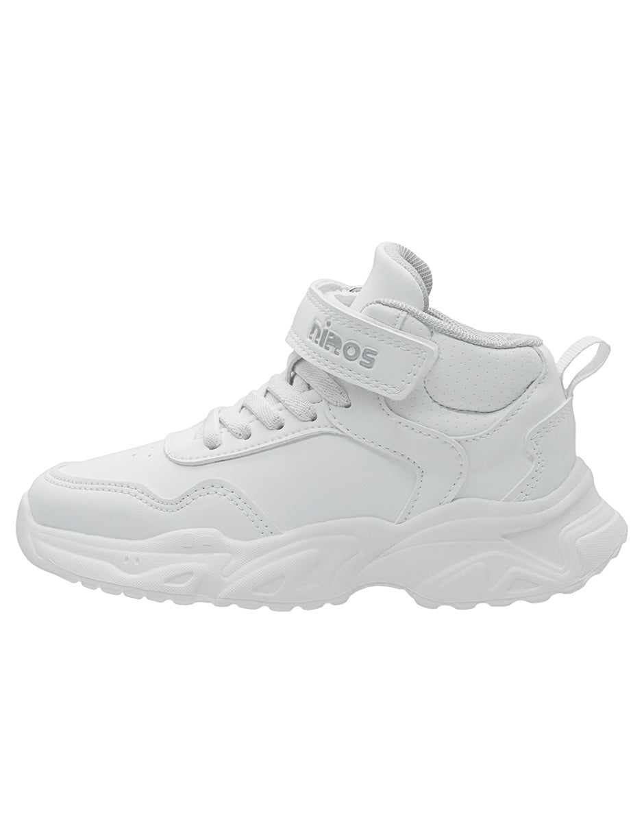 Tenis Escolar Unisex Tipo Bota Blanco Ninos®
