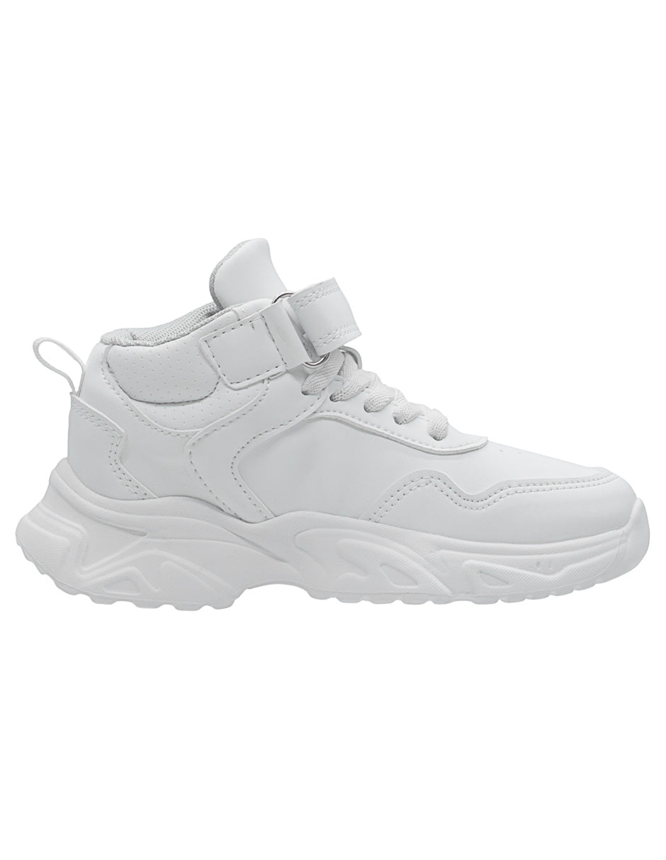 Tenis Escolar Unisex Tipo Bota Blanco Ninos®