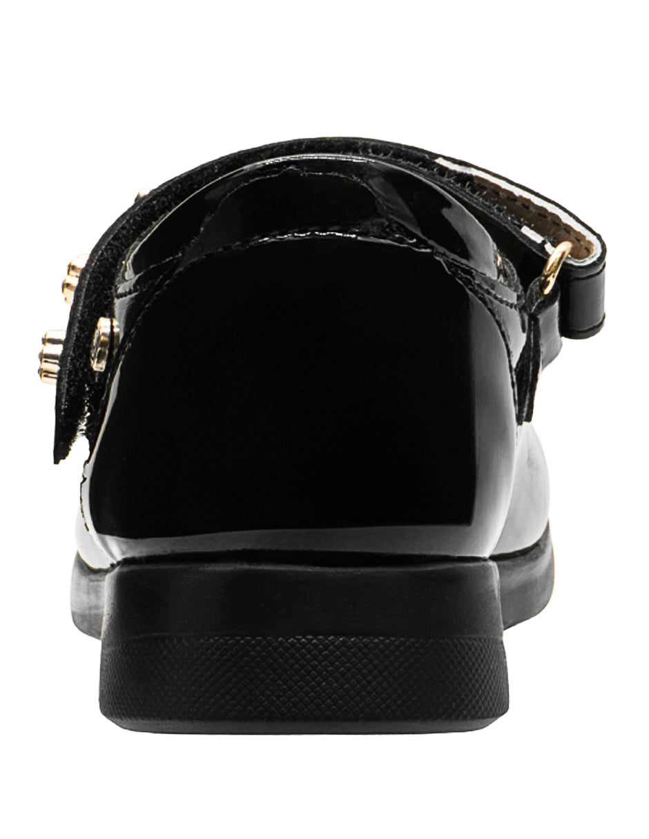 Zapato Escolar Mary Jane Niña Charol Negro Ninos