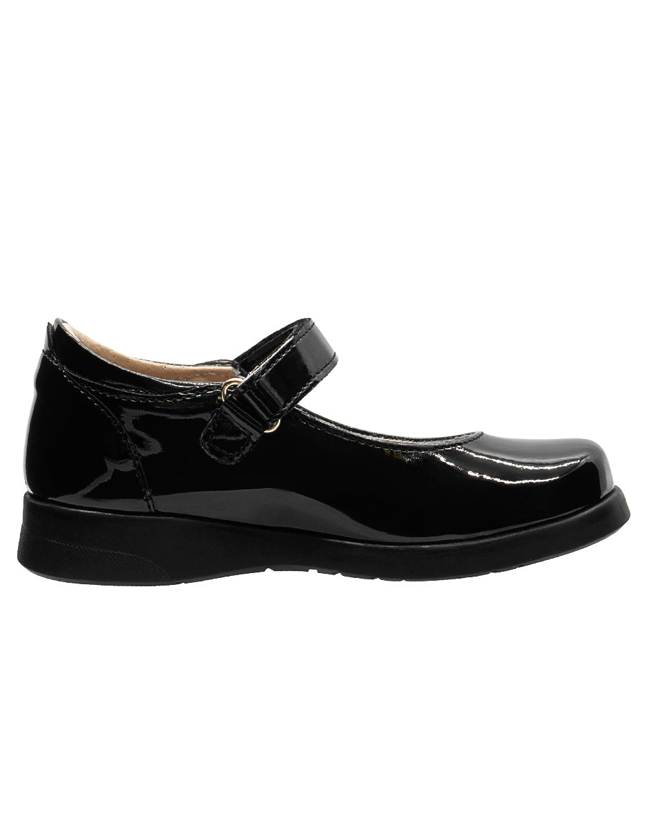 Zapato Escolar Mary Jane Niña Charol Negro Ninos