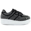 Tenis Niña CasuaIes Negros Pedrería Suela Tipo Chunky Ninos