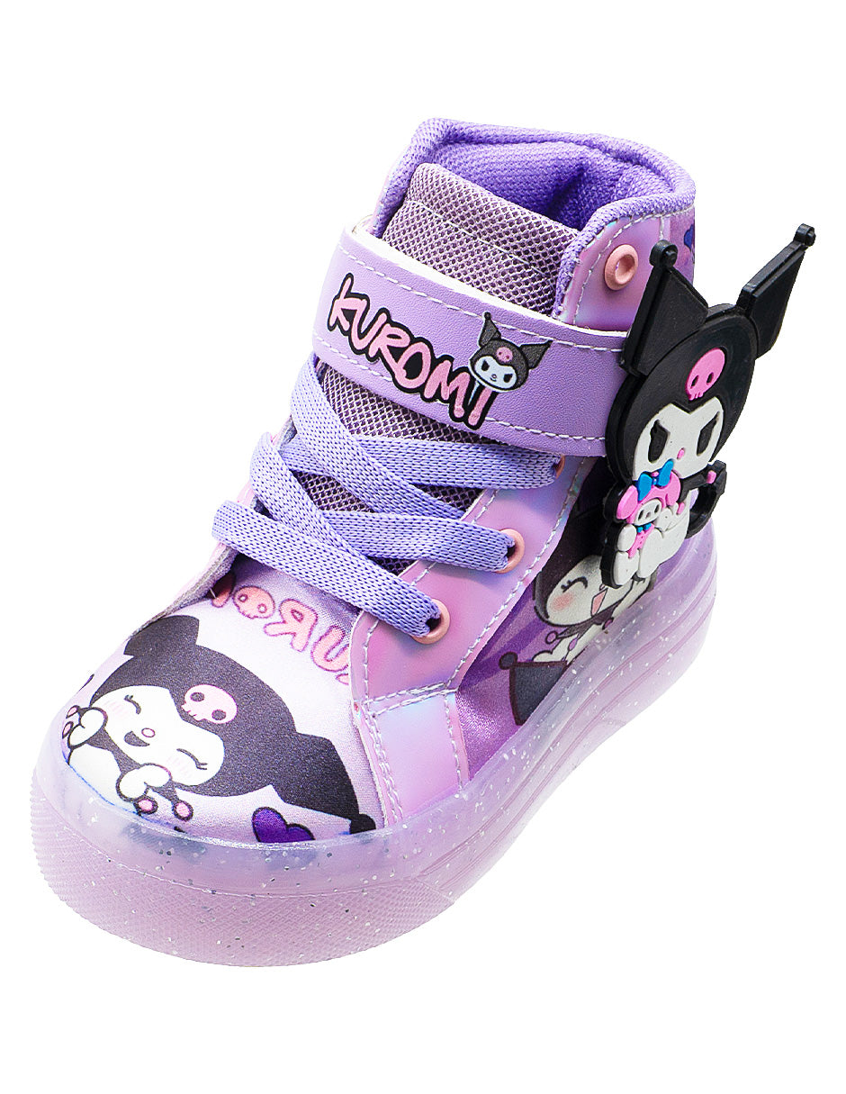 Tenis Lila Tipo Bota LED Niña Pequenos Pasos