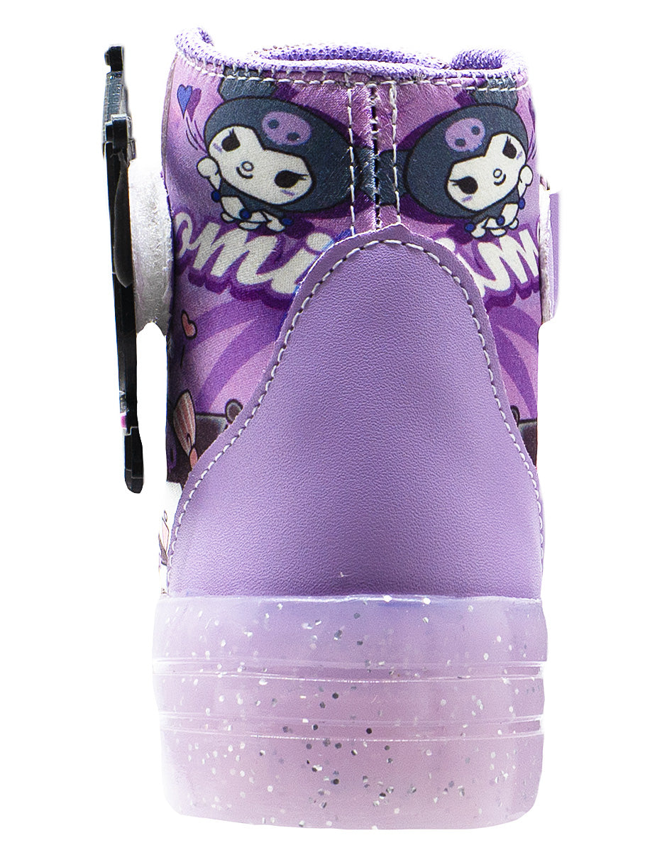 Tenis Lila Tipo Bota LED Niña Pequenos Pasos