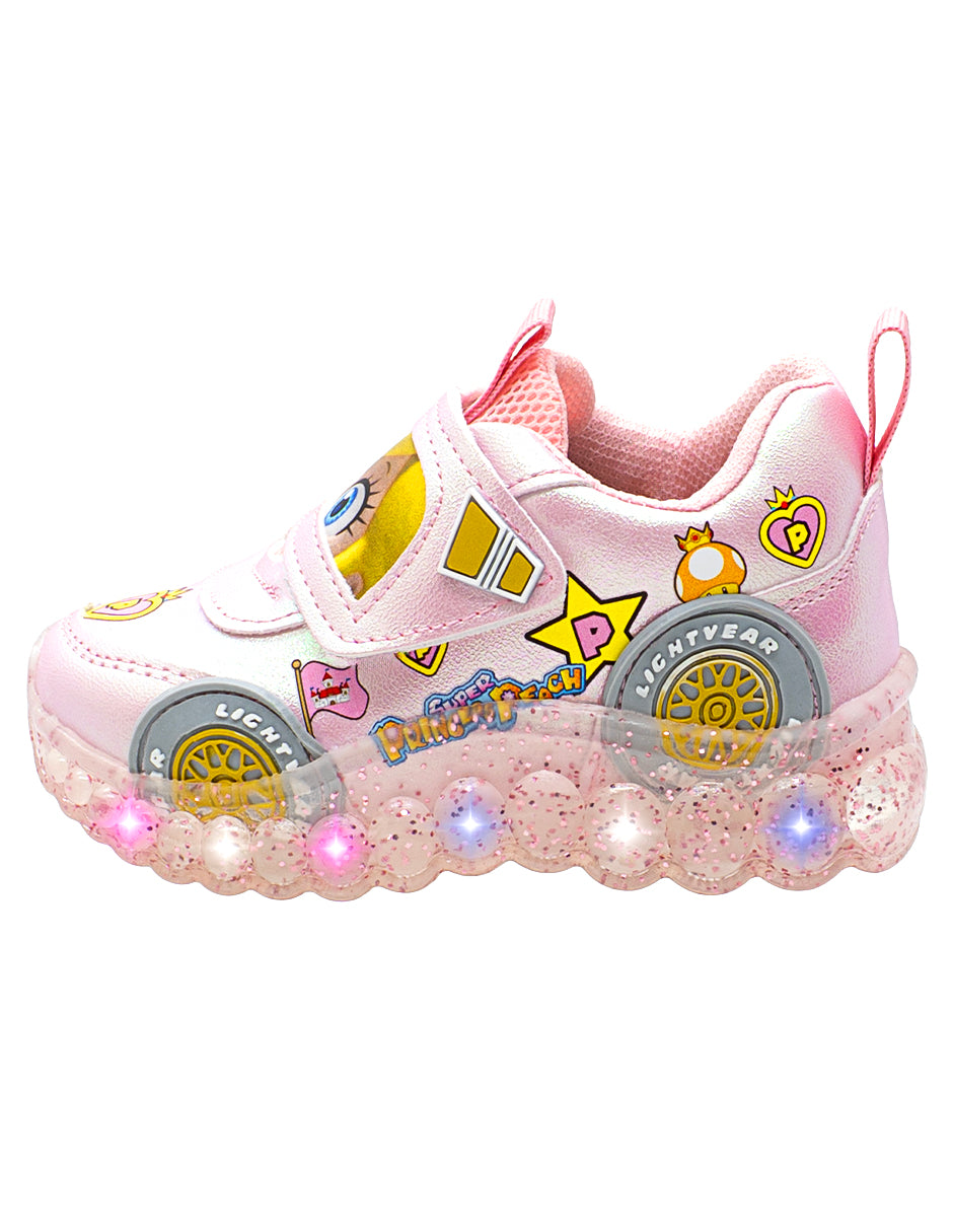 Tenis LED Rosa Princesa Niña Pequenos Pasos